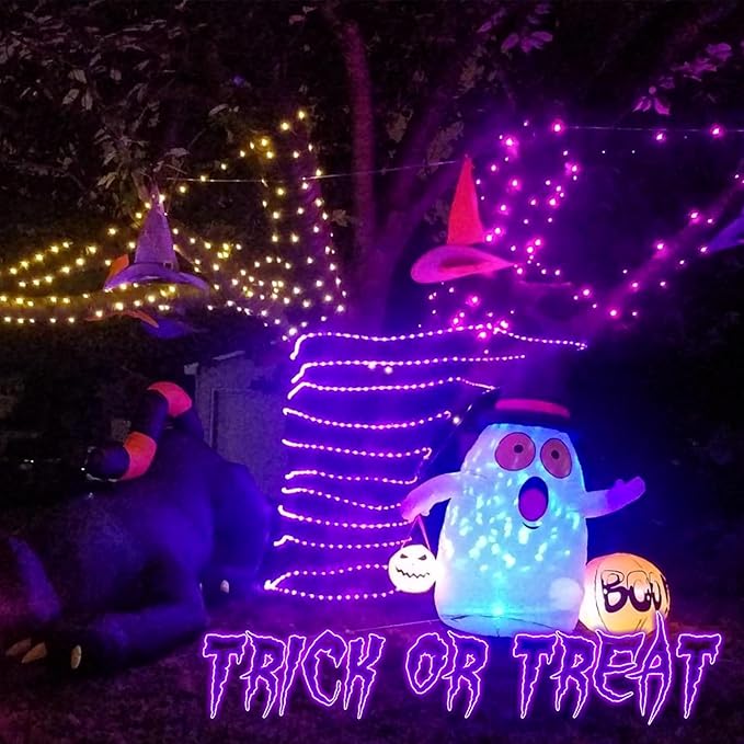 QITONG 2 Pack Purple Solar Rope Lights Each 33ft 100 LED String Lights 8 Modes Fairy Lights in Clear Thin Tube Outdoor