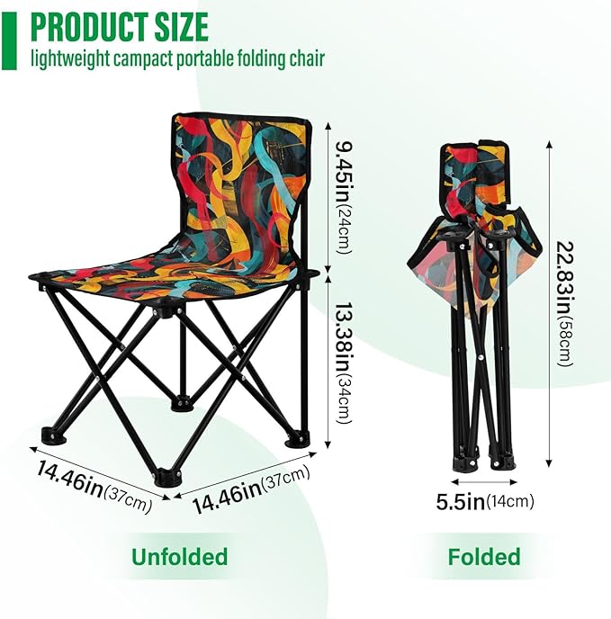 KLL Abstract Texture Collapsible Heavy Duty Camping Chairs Ultra Lightweight Packable Chair with Carrying Bag Outdoor Chairs for Traveling Picnic