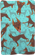 Caroline's Treasures MLM1075TBLT Red Doberman Pinscher Soft Travel Blanket with Bag Airplane Blanket Indoor Outdoor Camping Blanket for Traveling Picnics Beach Trips Concerts