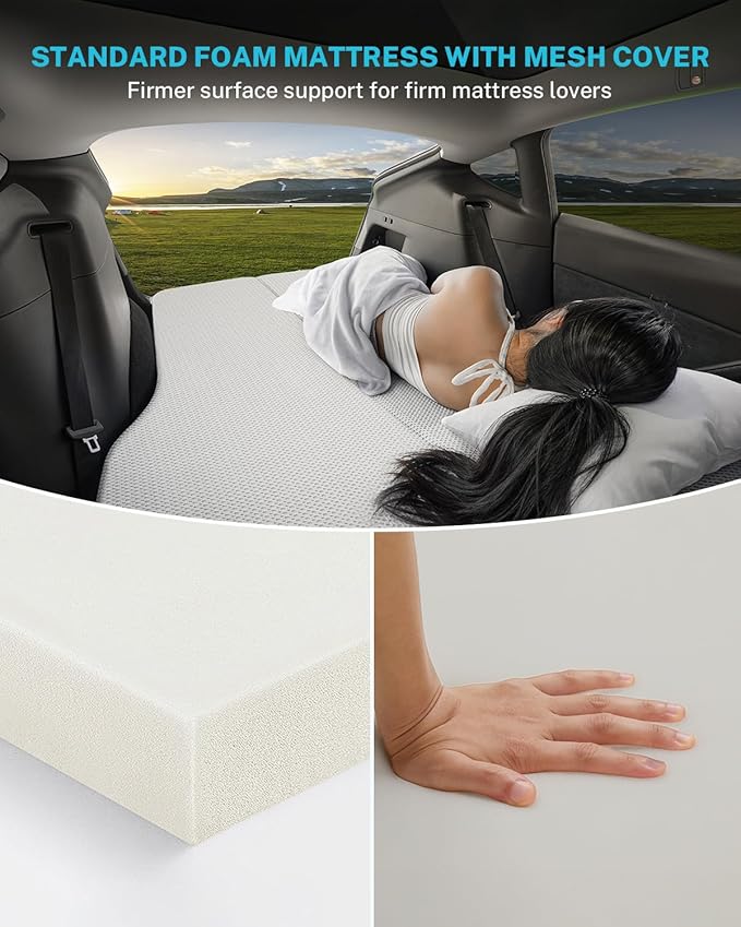 Gonex Foam Mattress for Tesla Model Y 3 2 Foam Car Camping Mattress with Washable Mesh Cover for Superior Support Foldable with Storage Bag Fits Frunk Trunk Portable for Road Trips 75 x 44.5