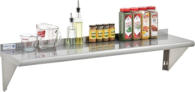 29N-021 - Commercial NSF Solid Stainless Steel Wall Shelf - 60 Wx15 D - 395 lb. Weight Capacity