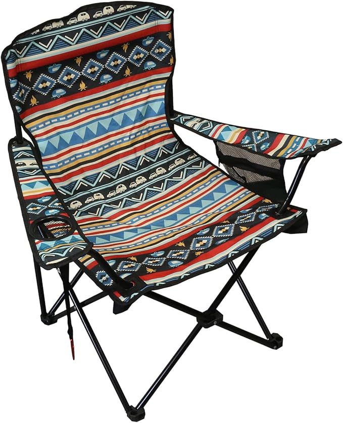 Wilcor Camp Chair | Set of 2 | Folding Portable Outdoor Lawn Chair for Camping or Beach | Attached Bottle Opener | Lightweight Festival Chairs for Adults (RV Southwest)