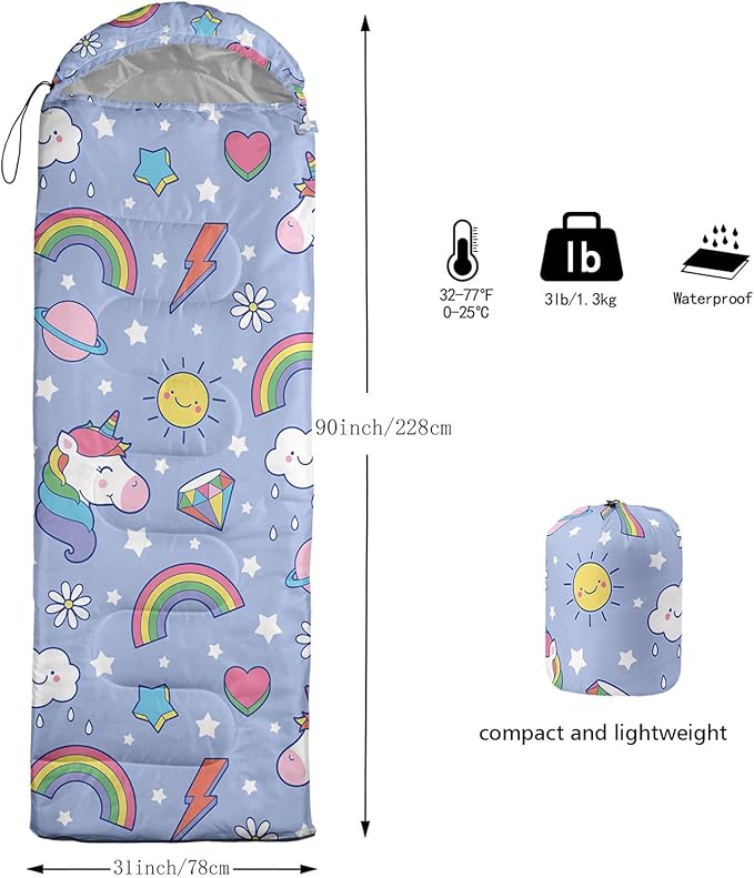 Kids Sleeping Bag for Boys Girls3D Basketball Print-Lightweight Warm Portable Outdoor Indoor-Waterproof Cold Weather Resistant Sleeping Bag for Camping Hiking