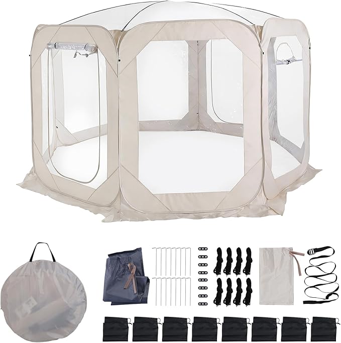 Bubble Tent with Rain Cover &amp Storage Bag 12x7ft Transparent Igloo Tent Dome for 6-8 Person Bubble House for Camping Backyard Party Stargazing
