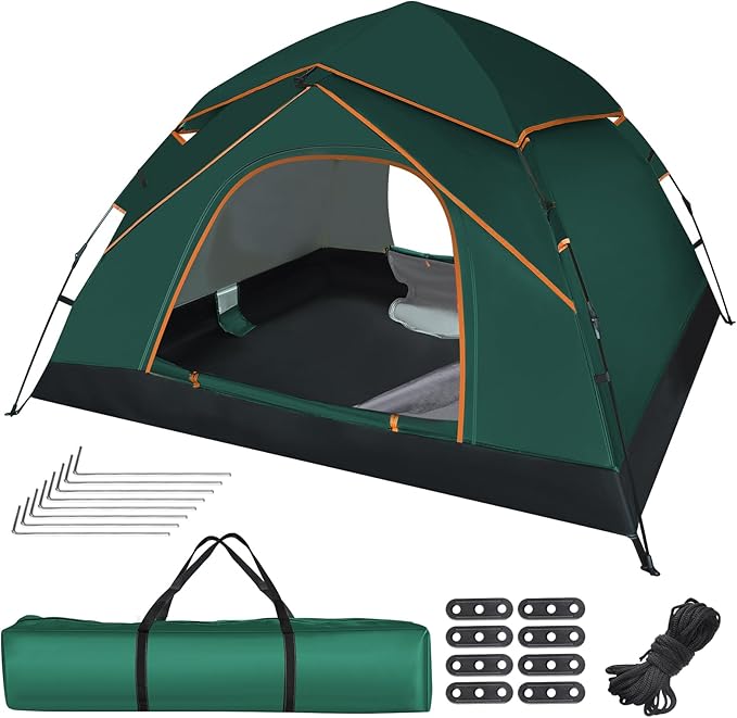 Pop Up Tents for Camping 2-3 Person Camping Tent 60s Automatic Easy Setup Dome Tent Waterproof Family Camping Tents Lightweight Tents for Camping Hiking Backpacking Fishing Hunting
