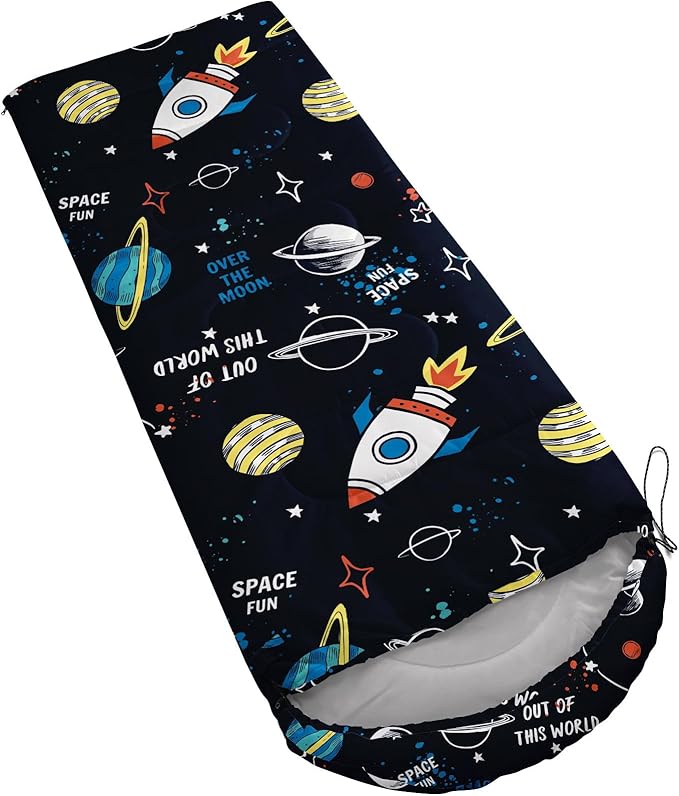 Kids Sleeping Bag for Boys GirlsCute Puppy Print-Lightweight Warm Portable Outdoor Indoor-Waterproof Cold Weather Resistant Sleeping Bag for Camping Hiking