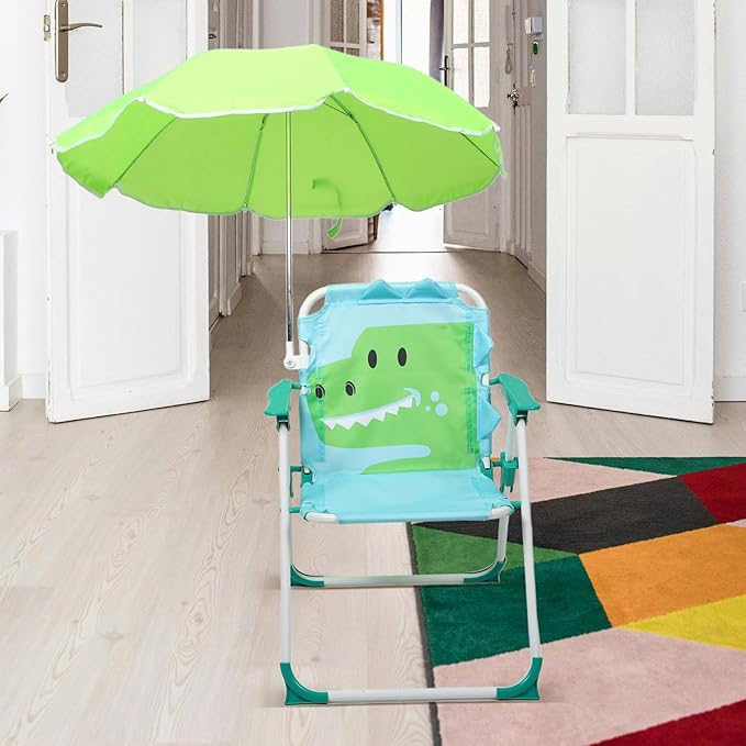 Portable Boys and Girls Beach Chair Umbrella Folding Camping Chair for Boys Girls Lightweight and Foldable Sun Protection Outdoor Activity