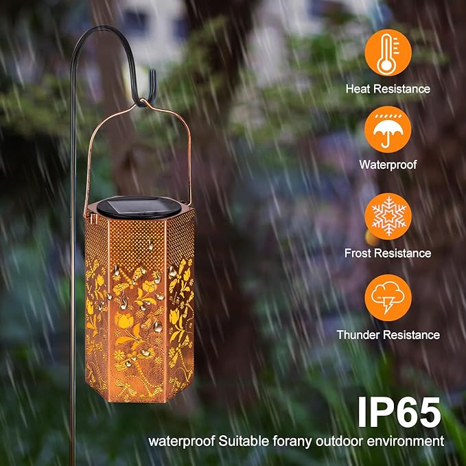 Dragonfly Solar Lanterns Outdoor Waterproof - Mothers Day Gifts for Mom Grandma Birthday Gifts for Women Solar Lights Outdoor Garden Decor for Outside