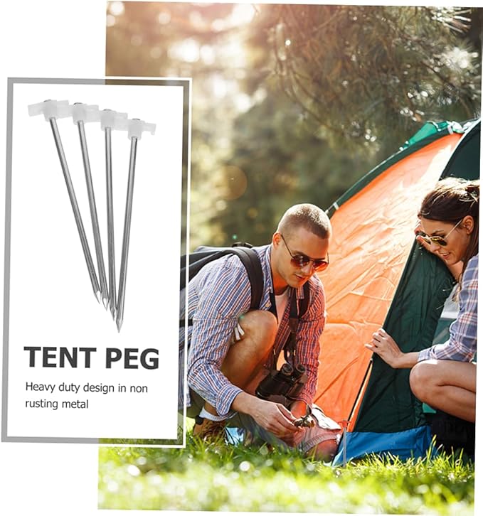 TOYANDONA 6Pcs Heavy Duty Tent Stakes Durable Camping Pegs for Secure Tent Fixing Resistant Ground Anchors for Canopy and Awning Lightweight and Portable Design