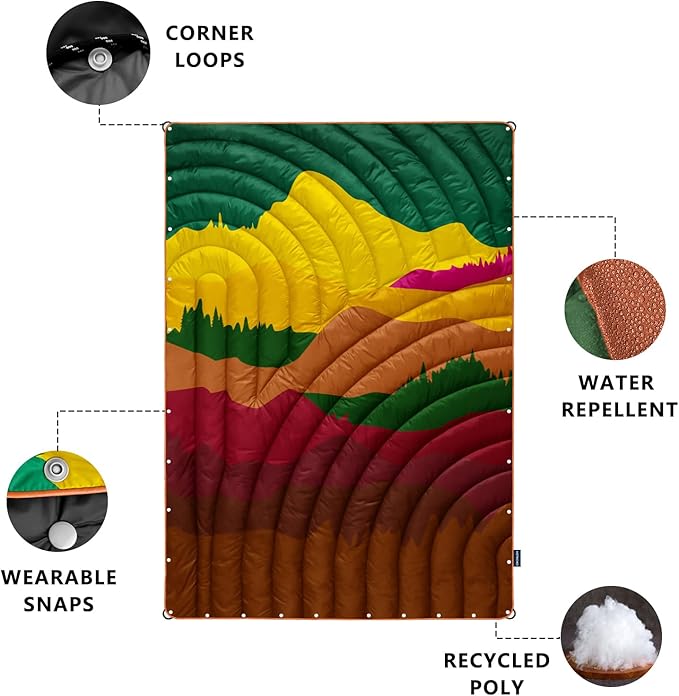 Camping BlanketLightweight Puffy Printed Camping Blanket Packable Outdoor Blanket for CampingTraveling Stadium Hiking Picnics