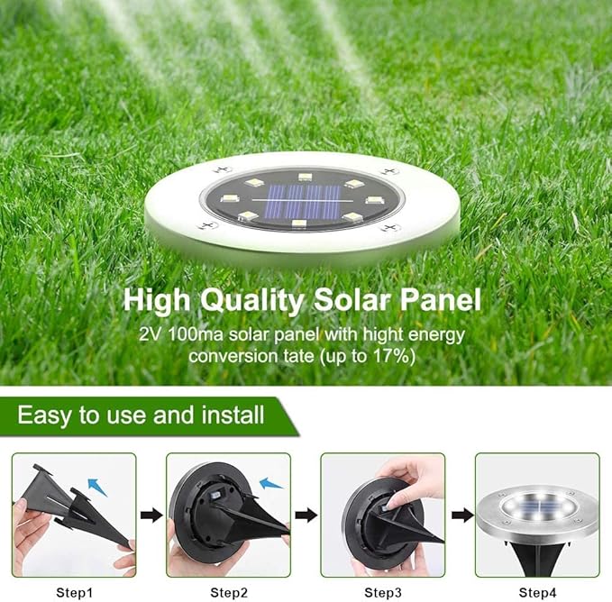 ZGWJ Solar Ground Lights16 Pack Waterproof Solar Garden Lights Upgraded Outdoor Garden Waterproof Bright in-Ground Lighting Landscape Lighting for PathwayYardDeckLawnPatioWalkway White