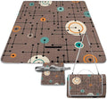 Modern Mid Century Seamless Abstract Pattern Waterproof Outdoor Picnic Blanket Sandproof Beach Mat for Camping Hiking Grass Travelling
