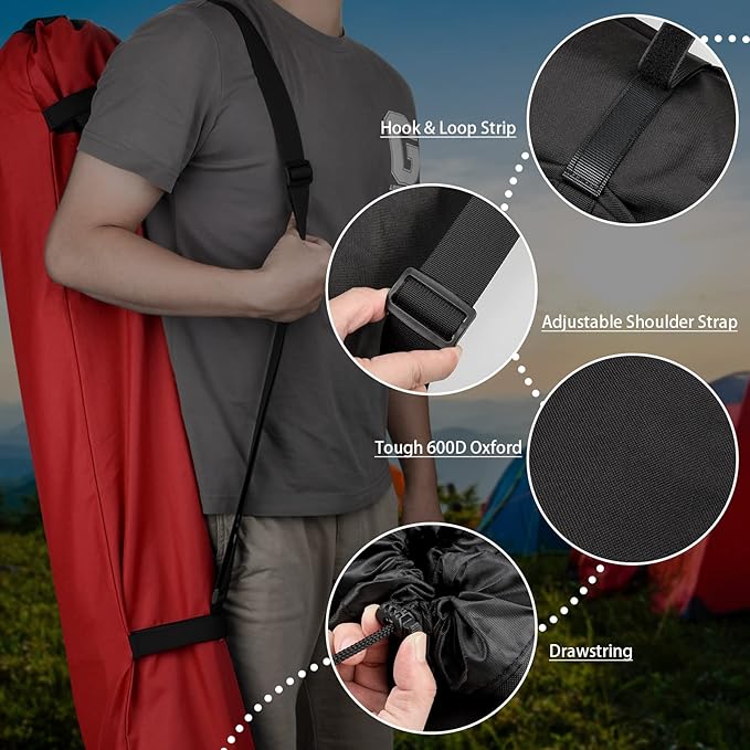 Xxerciz Folding Chair Carry Bag - 48 Inch Nylon Storage Tent Bag with Adjustable Shoulder Strap for Travel Camping Sports