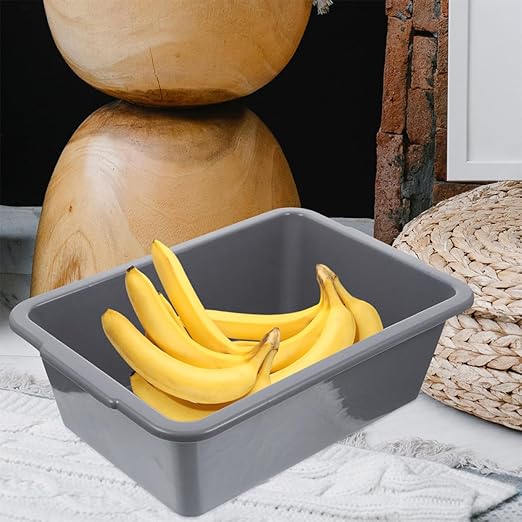 Vaguelly 2pcs Restaurant Commercial Bus Tubs 34x23.8x10.9cm Rectangular Plastic Storage Bins for Food and Dish Transport Utility Tote Baskets for Kitchen and Food Service Use