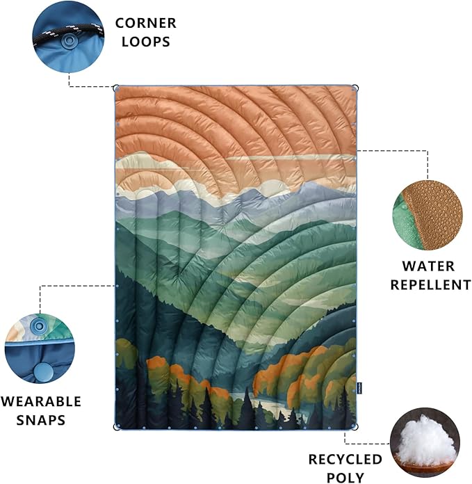 Camping BlanketLightweight Puffy Printed Camping Blanket Packable Outdoor Blanket for CampingTraveling Stadium Hiking Picnics