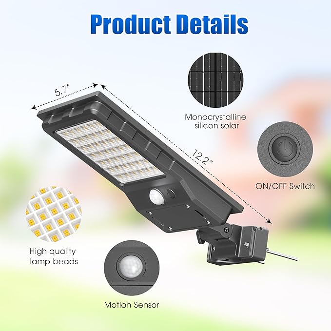 Outdoor Solar Wall LED Street Lights 6500K Solar Outside Dusk to Dawn IP65 Waterproof Lights Solar Powered with Motion Sensor and Remote Control for Wall Porch Barn Patio Garage M-1 Pack