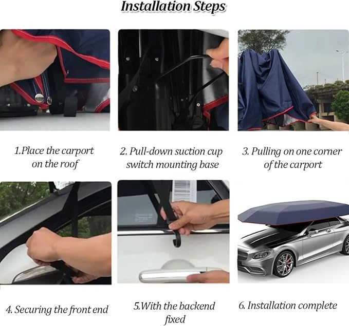 Semi Automatic Car Tent Umbrella Universal Cars Awning Movable Carport Folding Retractable Car Roof Cover for Outdoor Camping(Camouflage)