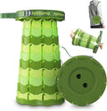 Folding Collapsible Stool Upgraded Lightweight Portable Seat for Adults Telescoping Foldable Stools with Capacity 400lbs for Camping Backpack Fishing Outdoor/Indoor (LightGreen 1Pack)