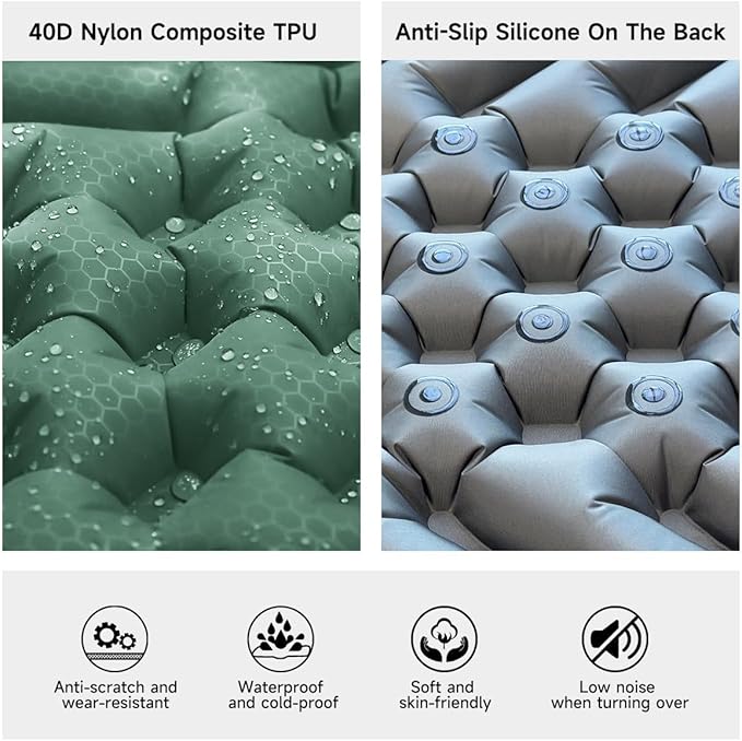 Inflatable Sleeping Pad for Camping Ultralight Sleeping Mat for Backpacking Hiking Hammock Sleeping Pad Pairs Hammocks