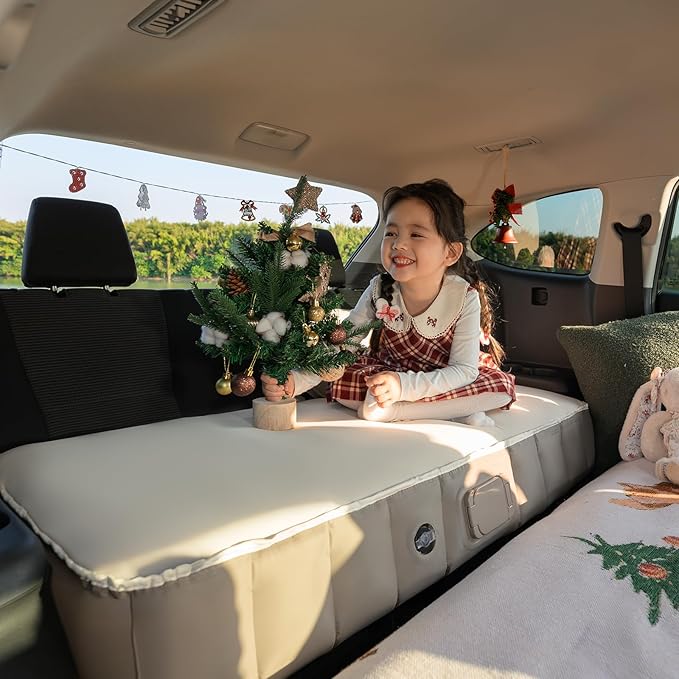 Air Foam Mattress for Toyota Highlander 3rd Row Custom Fit Inflatable CozyDen Car Mattress with Built-in Pump SUV Bed Pad for Car Camping Kids &amp Pets Portable Travel Mattress