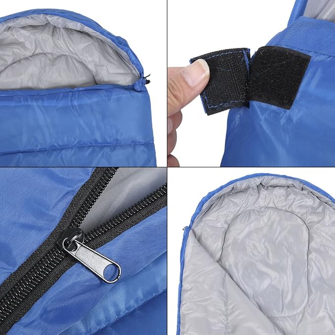 Lightweight Sleeping Bag for Adults | Cotton Envelope Design for Travel/Camping/Hiking | Portable with Storage Bag | Sturdy Dual Zipper 10℃ - 20℃ Comfort Range