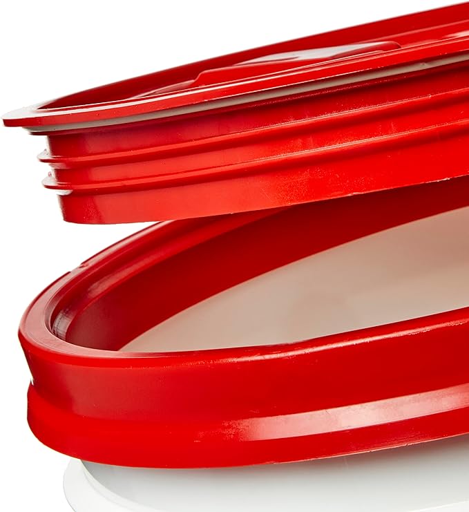 Gamma Seal Lids for 3.5 5 6 and 7 Gallon Buckets – Pack of 3 Red Gamma Lids – Food Grade BPA Free Reusable Lids Made in USA