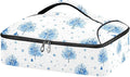 Casserole Carrier Blue Tree PatternInsulated Casserole Carrier for Hot or Cold Food Thermal Lunch Tote for Potluck Parties Picnic Beach Fits 9 x 13 Inches Baking Dish