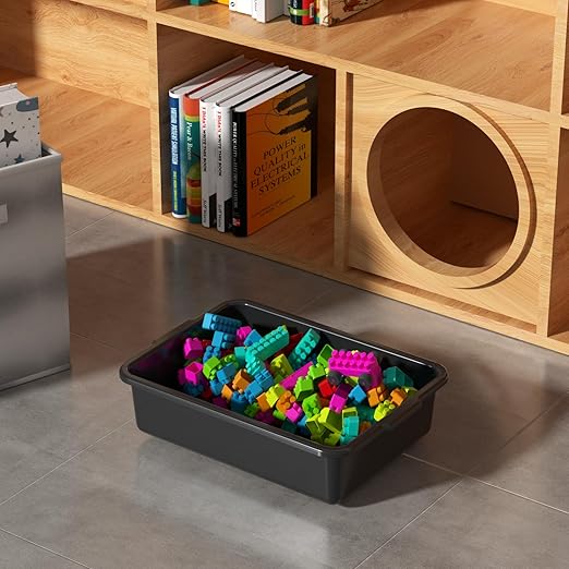 8 L Small Plastic Bus Tubs Restaurant Food Service Bus Tub Black 5 Packs