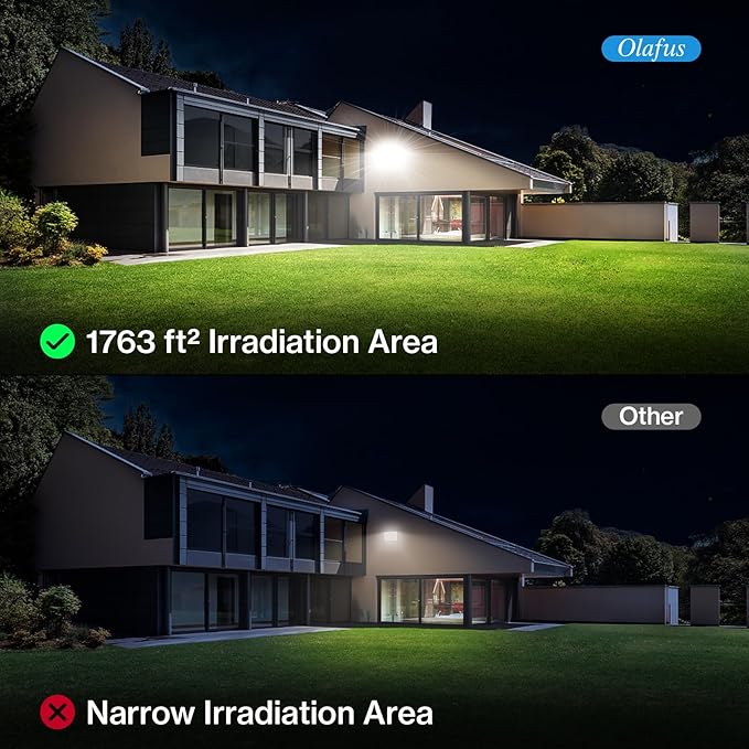 Olafus 130W Flood Lights Outdoor 13000lm LED Work Light Plug in 6500K Daylight White Led Flood Light Outdoor IP66 Waterproof Security Lights for Yard Garage Stadium 4 Pack