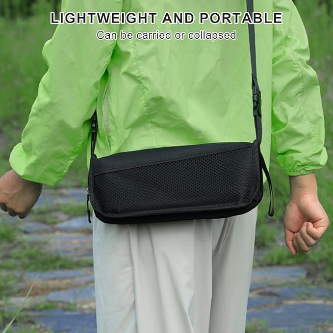 Portable Folding Camping Stool With Shoulder Strap Small Folding Stool For Adults Ultra-Thin Portable Folding Stools With Side Pocket Mesh Collapsible Seat For Outdoor Fishing Hiking (B)