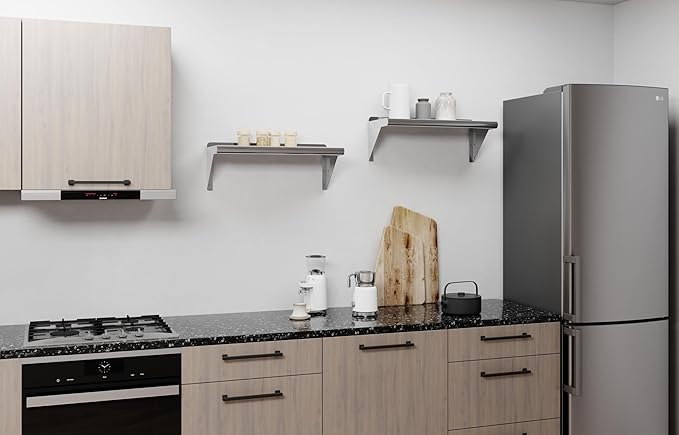 AmGood 10 X 24 Stainless Steel Wall Shelf | Metal Shelving | Garage Laundry Storage Utility Room | Restaurant Commercial Kitchen | NSF