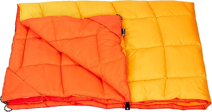 Versatile Packable Outdoor Camping Blanket Puffy Blanket Primaloft® Insulation Warm Durable Lightweight Waterproof Oversize Beach Stadium and More! 55x80 (Strawberry Lemonade)