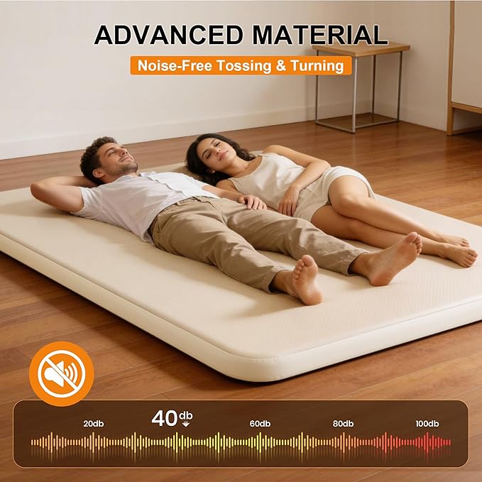 TOBTOS High-Support Full Size Camping Air Mattress 3 Thick No Sagging Inflatable Mattress with Manual Pump Double Sleeping Pad for Camping Home Hiking