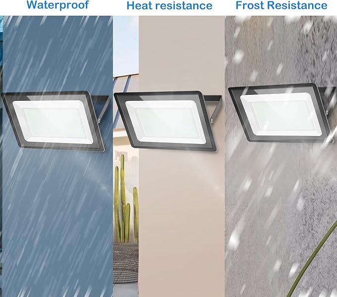 2 Pack 400W LED Flood Lights Outdoor IP66 Waterproof 6000K Daylight White Field Lights Outside Lamp Exterior Lighting Stadium Backyard Workshop