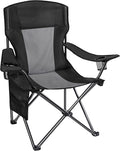 AsterOutdoor Camping Folding Chair Padded Quad Arm Chair with Large Cup Holders Side Organizer &amp Back Pocket for Outdoor Camp Indoor Patio Fishing Supports 350lbs