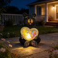 Solar Bear Garden Statues Decor for Outdoor Black Bear Figurine Lights for Lawn Patio Yard Decoration - Unique Christmas Housewarming Gift for Grandma Wowen Mom