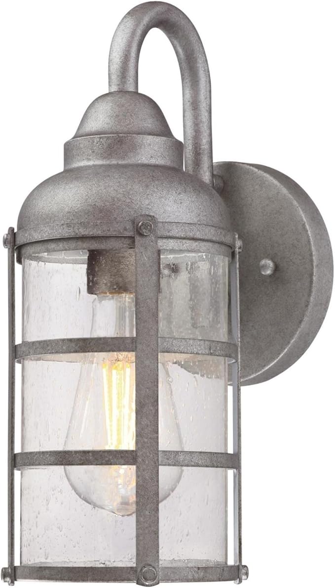Westinghouse 6357700 Rezner One-Light Outdoor Wall Fixture Galvanized Steel