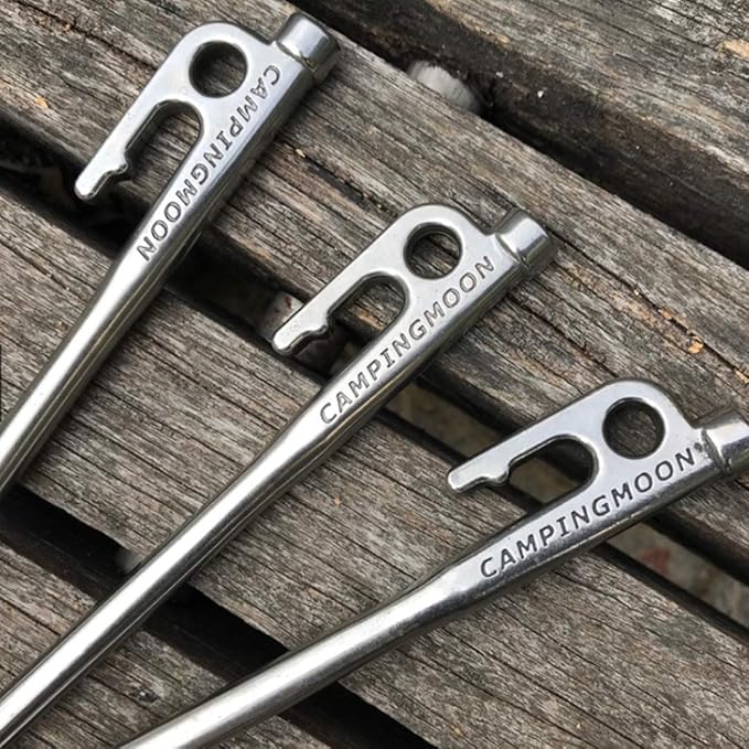 camping moon Martensitic Stainless Steel 420J2 Tent Stake R Series Power Peg Ideal for Hard Ground R-20-8P