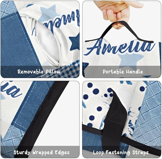 Personalized Toddler Nap Mat – Custom Name Sleeping Bag with Pillow &amp Blanket Roll-Up All-in-One Nap Mats