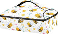 Casserole Carrier Cute Pattern Bees and FlowersInsulated Casserole Carrier for Hot or Cold Food Thermal Lunch Tote for Potluck Parties Picnic Beach Fits 9 x 13 Inches Baking Dish