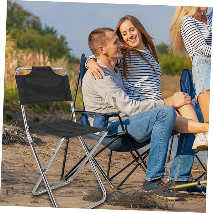 VANZACK 1pc Comfortable Beach Lounge Chair Collapsible Camping Stool Easy to Store for Travel