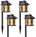 GIGALUMI Japanese Decor Solar Lights for Outside Pathway Lights 4 Pack - Lawn/Patio/Yard/Walkway/Driveway Decoration