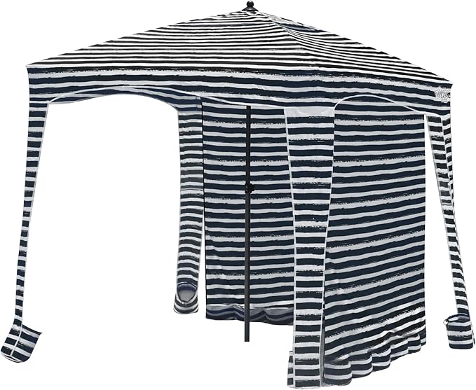 Qipi Beach Cabana - Easy to Set Up Canopy Waterproof Portable 6' x 6' Beach Shelter Included Side Wall Shade with UPF 50+ UV Protection for Kids Family &amp Friends