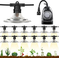 Espird 12-Light LED Grow Lights Plant Growing Lamps with Timer Outdoor Waterproof String Grow Lights for Greenhouse Full Spectrum Grow Light for Seeding Veg Flowers