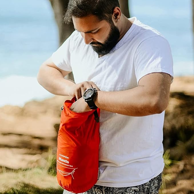 KAMMOK Mantis Ultra Light Hammock All Seasons Mosquito Net Storage Bag Camping Outdoor Activities - Ember Orange