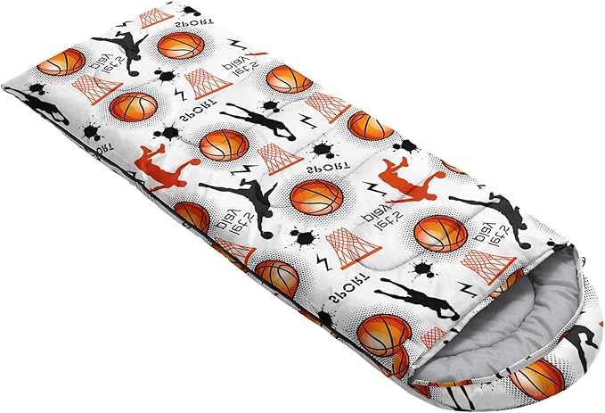 HOSIMA Kids Cute Dog Sleeping BagDifferent Pet Dogs Pattern Cold Weather Gear for CampingAnimal Themed with Christmas Tree Print Waterproof Sleeping Bags for Outdoors Hiking.