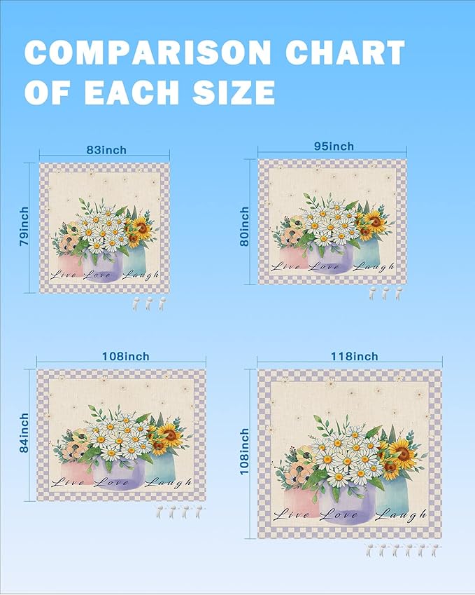 Beach Blanket Daisy Rustic Floral Live Love Laugh Farmhouse Purple Plaid Beach Mat 118x108 Large Picnic BlanketSandproof Waterproof Outdoor Beach Blankets for Travel Camping Hiking Beach Vacation