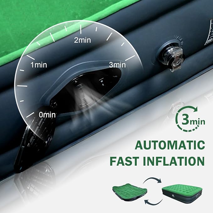 AYAMAYA Queen Camping Air Mattress with Built-In &amp Detachable Electric Pump -Portable 16 Inch Luxury Double High Inflatable AirbedSelf Inflating Air MattressNo Power Outlet Needed for Camping &a