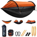 Camping Hammock Tent with Mosquito Net and Sunshade Extra Large for 2 Person Lightweight Hanging Hammocks Tree Straps Bivvy Ground Tent for Outside Hiking and Travel