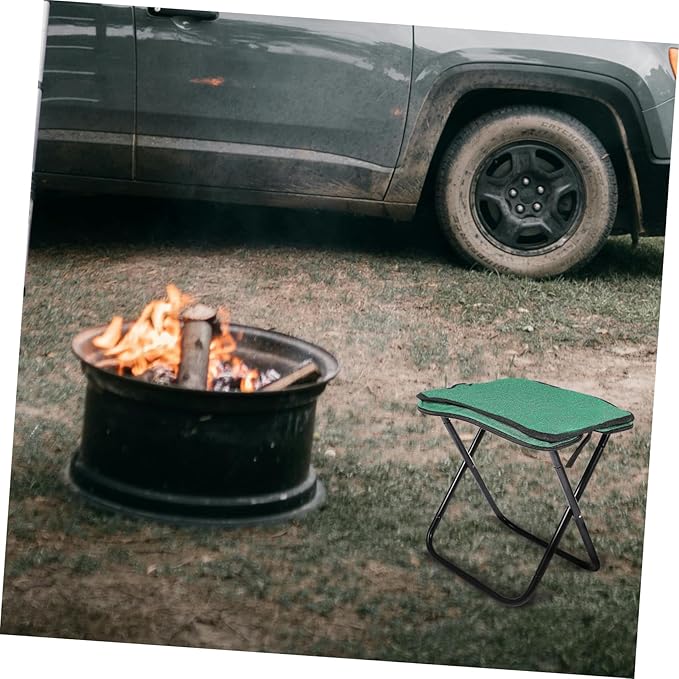 GARVALON Folding Stool for Outside Activities Portable Aluminum Stool Foot Rest for Camping Hiking and Travel